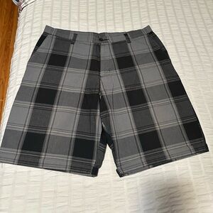 Burnside Shorts Mens Size 36.  Black and gray plaid.